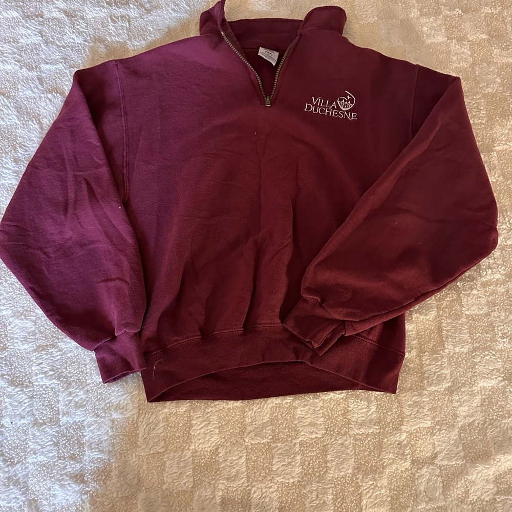 Jerzees Burgundy Quarter-Zip Pullover